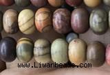 CRB4053 15.5 inches 4*6mm rondelle picasso jasper beads wholesale