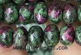 CRB4119 15.5 inches 5*8mm faceted rondelle imitation ruby zoisite beads