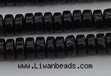 CRB418 15.5 inches 5*8mm rondelle black agate beads wholesale