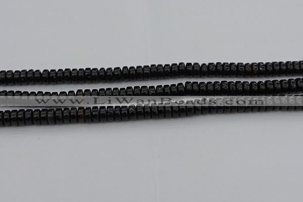 CRB418 15.5 inches 5*8mm rondelle black agate beads wholesale