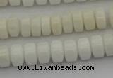 CRB423 15.5 inches 5*8mm rondelle white porcelain beads wholesale