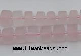 CRB451 15.5 inche 6*10mm tyre matte rose quartz gemstone beads