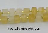 CRB453 15.5 inche 5*8mm tyre matte citrine gemstone beads