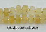 CRB454 15.5 inche 6*10mm tyre matte citrine gemstone beads