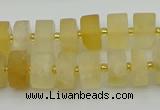 CRB455 15.5 inche 8*12mm tyre matte citrine gemstone beads