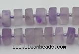 CRB456 15.5 inche 5*8mm tyre matte amethyst gemstone beads