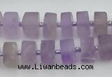 CRB458 15.5 inche 8*12mm tyre matte amethyst gemstone beads