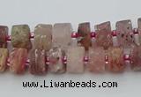 CRB460 15.5 inche 6*10mm tyre matte strawberry quartz gemstone beads