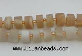 CRB462 15.5 inche 5*8mm tyre matte moonstone gemstone beads