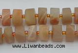 CRB464 15.5 inche 8*12mm tyre matte moonstone gemstone beads