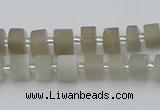 CRB465 15.5 inche 5*8mm tyre matte grey moonstone gemstone beads