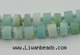 CRB468 15.5 inche 5*8mm tyre matte amazonite gemstone beads