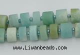 CRB469 15.5 inche 6*10mm tyre matte amazonite gemstone beads