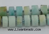 CRB470 15.5 inche 8*12mm tyre matte amazonite gemstone beads