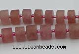 CRB478 15.5 inches 6*10mm tyre strawberry quartz beads wholesale