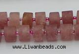 CRB479 15.5 inches 7*12mm tyre strawberry quartz beads wholesale