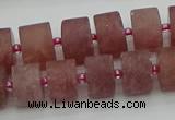 CRB480 15.5 inches 8*14mm tyre strawberry quartz beads wholesale