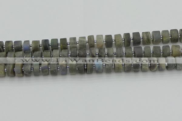 CRB485 15.5 inches 8*14mm tyre labradorite gemstone beads