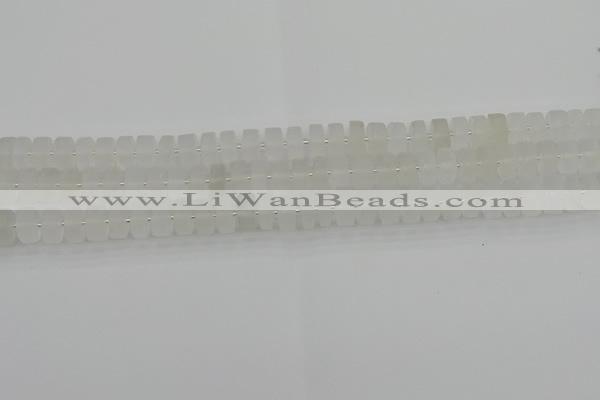 CRB499 15.5 inches 5*8mm tyre matte white crystal beads wholesale