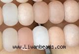 CRB5003 15.5 inches 4*6mm rondelle matte pink aventurine beads