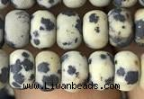 CRB5009 15.5 inches 4*6mm rondelle matte dalmatian jasper beads