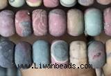 CRB5012 15.5 inches 4*6mm rondelle matte picasso jasper beads