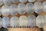 CRB5015 15.5 inches 4*6mm rondelle matte grey agate beads wholesale