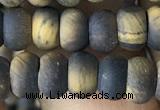 CRB5024 15.5 inches 4*6mm rondelle matte yellow tiger eye beads