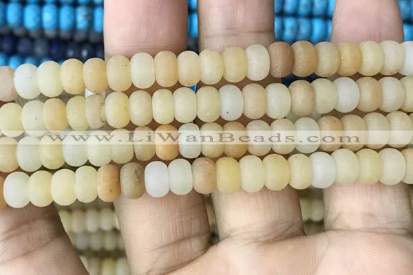 CRB5052 15.5 inches 5*8mm rondelle matte yellow aventurine beads