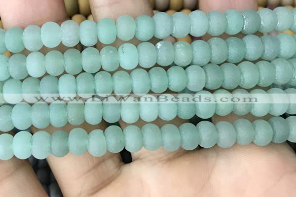 CRB5054 15.5 inches 5*8mm rondelle matte green aventurine beads