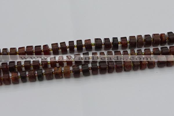 CRB506 15.5 inches 6*10mm tyre orange garnet beads wholesale