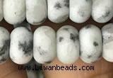 CRB5060 15.5 inches 5*8mm rondelle matte sesame jasper beads