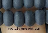 CRB5066 15.5 inches 5*8mm rondelle matte black agate beads wholesale