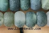 CRB5068 15.5 inches 5*8mm rondelle matte moss agate beads wholesale