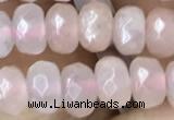 CRB5101 15.5 inches 4*6mm faceted rondelle rose quartz beads