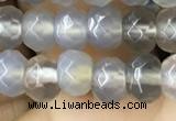 CRB5112 15.5 inches 4*6mm faceted rondelle grey agate beads