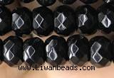 CRB5113 15.5 inches 4*6mm faceted rondelle black agate beads