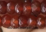 CRB5114 15.5 inches 4*6mm faceted rondelle red agate beads