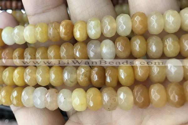 CRB5155 15.5 inches 5*8mm faceted rondelle yellow aventurine beads