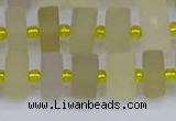 CRB519 15.5 inches 6*10mm tyre matte lemon quartz beads