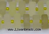 CRB520 15.5 inches 6*12mm tyre matte lemon quartz beads