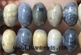 CRB5308 15.5 inches 4*6mm rondelle black picasso jasper beads