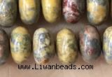 CRB5335 15.5 inches 5*8mm rondelle leopard skin jasper beads