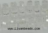 CRB549 15.5 inches 6*10mm faceted rondelle white crystal beads