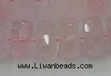 CRB560 15.5 inches 8*16mm faceted rondelle rose quartz beads