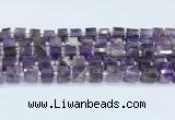 CRB5603 15.5 inches 7mm - 8mm faceted tyre amethyst beads