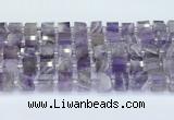 CRB5604 15.5 inches 7mm - 8mm faceted tyre amethyst beads