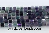 CRB5605 15.5 inches 7mm - 8mm faceted tyre fluorite beads