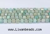 CRB5608 15.5 inches 7mm - 8mm faceted tyre amazonite beads