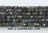 CRB5620 15.5 inches 4*7mm - 5*8mm faceted rondelle labradorite beads